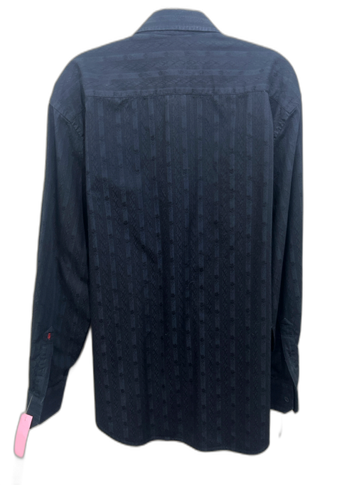 Robert Graham Size XL Black Cotton All Over Print Button Down Long Sleeve Shirt Black / XL