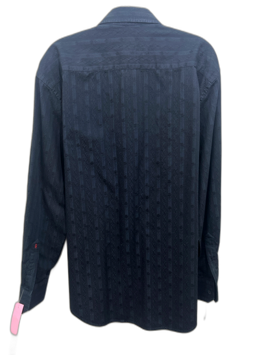 Robert Graham Size XL Black Cotton All Over Print Button Down Long Sleeve Shirt Black / XL