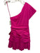 Derek Lam 10 Crosby Size 4 Fuchsia Cotton One Shoulder Tie Front Side Zip Dress Fuchsia / 4