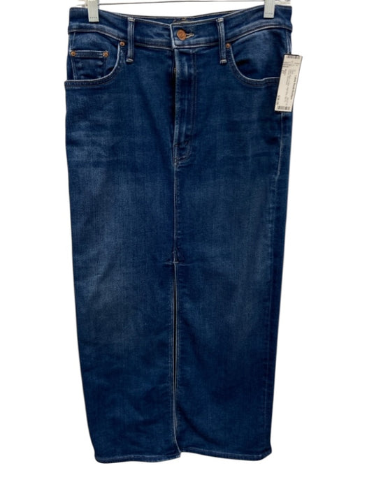 Mother Size 27 Dark Wash Cotton High Rise Zip Fly Denim Skirt Dark Wash / 27
