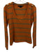 Veronica Beard Jeans Size S Brown & Orange Cotton Long Sleeve Stripe Top Brown & Orange / S