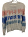 Minnie Rose Size S White, Blue, Pink Cotton V Neck Long Sleeve Tye Die Sweater White, Blue, Pink / S
