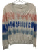Minnie Rose Size S White, Blue, Pink Cotton V Neck Long Sleeve Tye Die Sweater White, Blue, Pink / S