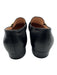 Gucci Shoe Size 36.5 Black Leather Square Toe Metal Logo Slip On Loafers Black / 36.5
