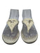Prada Shoe Size 37 White Leather Flip Flop Thong Strap Logo Sandals White / 37