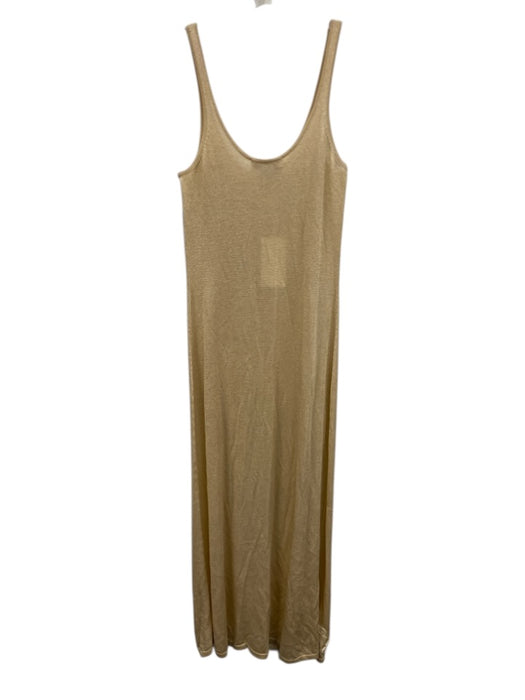 Caroline Constas Size M Champagne Gold Tencel & Acrylic Sleeveless Maxi Dress Champagne Gold / M