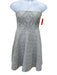 Badgley Mischka Size 8 Silver Gray Polyester Spaghetti Strap Mesh Overlay Gown Silver Gray / 8