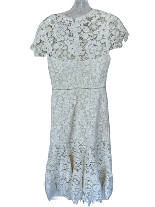 Joie Size 4 White Cotton Short Sleeve Lace Back Zip Maxi Dress White / 4