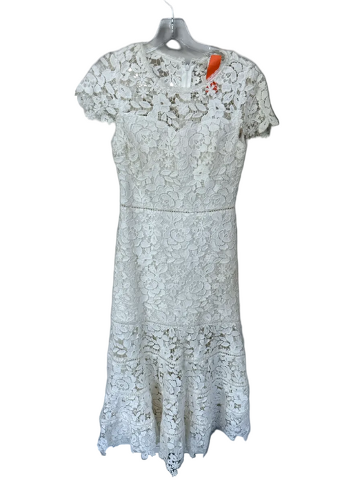 Joie Size 4 White Cotton Short Sleeve Lace Back Zip Maxi Dress White / 4