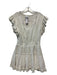 Misa Size M White Cotton Eyelet Elastic Waist Dress White / M