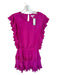 TCEC Size M Magenta Polyester Flutter Sleeves Accordion Dress Magenta / M