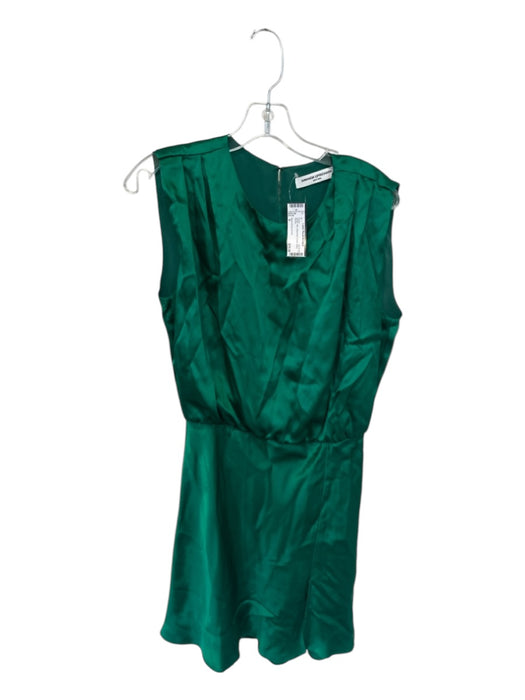 Amanda Uprichard Size S Green Silk Sleeveless Elastic Waist Dress Green / S