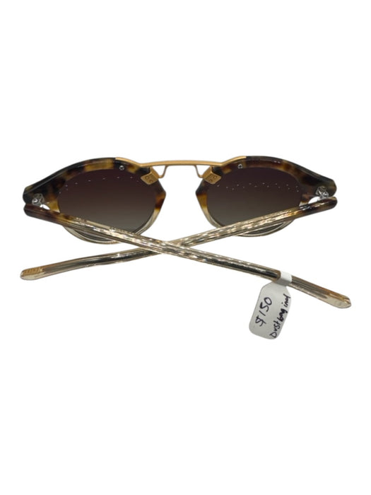 Krewe Brown & Cream Acetate Tortoise Round Sunglasses Brown & Cream