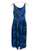 Adrianna Papell Size 8 Blue, Green, Black Polyester Sleeveless Floral Gown Blue, Green, Black / 8
