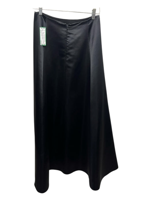 Lord & Taylor Size 6 Black Polyester Paneled Satin Evening Maxi Skirt Black / 6