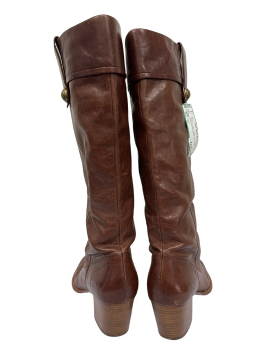 Coach Shoe Size 10 Brown Leather Round Toe Block Heel Knee High Boots Brown / 10
