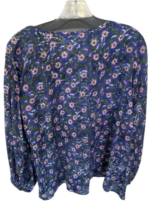 India Collection Emerson Fry Size S Purple, Pink & Green Cotton Floral Top Purple, Pink & Green / S