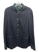 J Mclaughlin Size 14 Navy blue & green Poly Blend Button Mock Neck Jacket Navy blue & green / 14