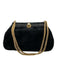 Ruth E. Saltz Black Suede Chain Strap Gold Hardware Jaguar Face Bag Black / S