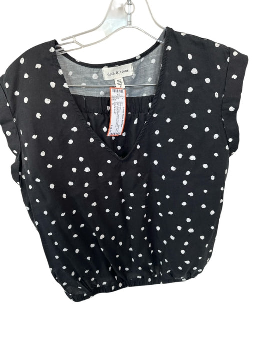 Cloth & Stone Size S Black & White Tencel Sleeveless Polka Dot V Neck Skirt Set Black & White / S