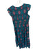 By Anthropologie Size Est S Teal Cotton Flutter Cap sleeve V Neck Dress Teal / Est S