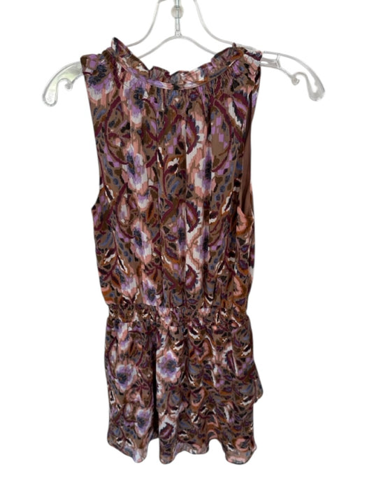 Evereve Size S Brown & Multi Polyester Sleeveless High Neck Mini Dress Brown & Multi / S