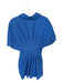Exquise Size S Blue Cotton Short Sleeve Eyelet Button Down Collar Dress Blue / S
