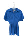 Exquise Size S Blue Cotton Short Sleeve Eyelet Button Down Collar Dress Blue / S