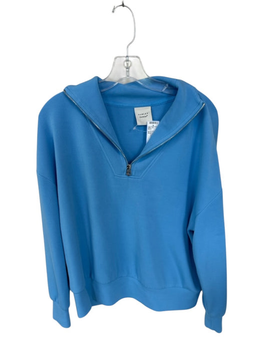 Varley Size XS Cornflower Blue Viscose Blend Quarter Zip Panel Detail Top Cornflower Blue / XS