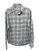 Faherty Size L Gray & White Cotton Blend Plaid Button Down Long Sleeve Shirt L