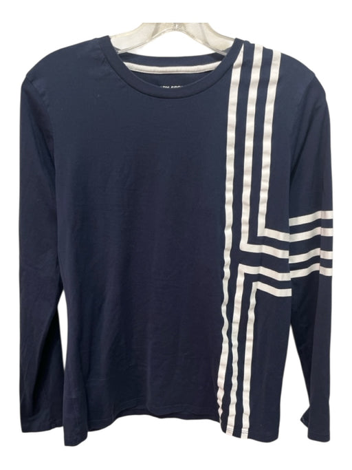 Tory Sport Size S Navy Blue & White Cotton Striped Band Long Sleeve Top Navy Blue & White / S