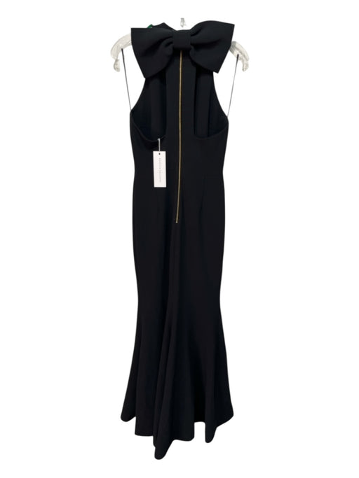 Rebecca Vallance Size 6 Black Polyester Sleeveless Back Zip Bow Detail Gown Black / 6