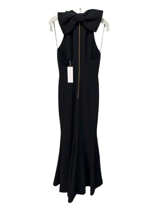 Rebecca Vallance Size 6 Black Polyester Sleeveless Back Zip Bow Detail Gown Black / 6