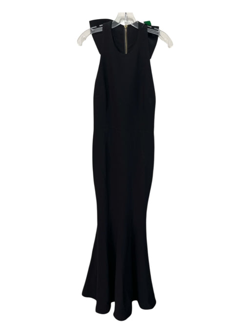 Rebecca Vallance Size 6 Black Polyester Sleeveless Back Zip Bow Detail Gown Black / 6