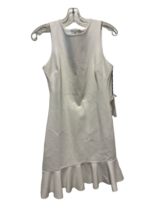 Susana Monaco Size 6 Off White Rayon Blend Sleeveless Ruffles Dress Off White / 6