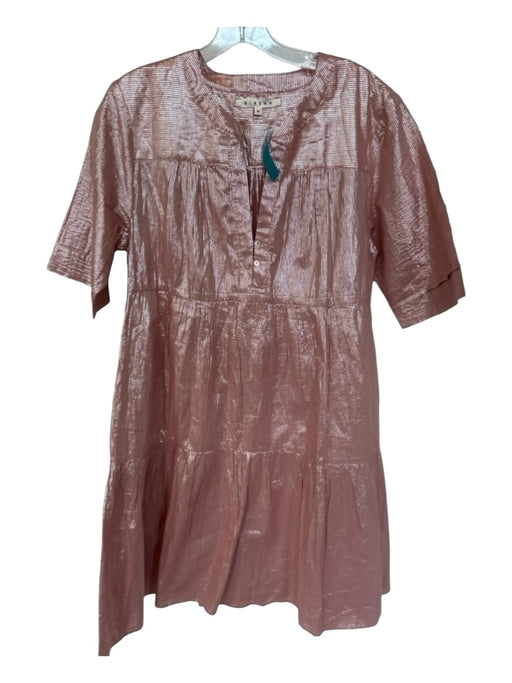 XiRENA Size M Mauve Pink Cotton Blend Short Sleeve Metallic Dress Mauve Pink / M