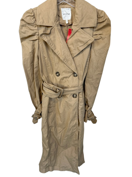 Avec Les Filles Size XS Khaki Cotton Long Sleeve Belted Buttons Trench Coat Khaki / XS