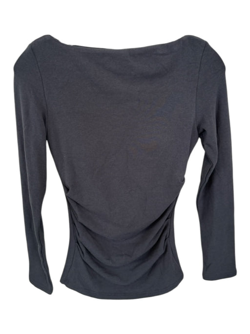 OGL Size S Charcoal Viscose Blend gathered side Long Sleeve Top Charcoal / S