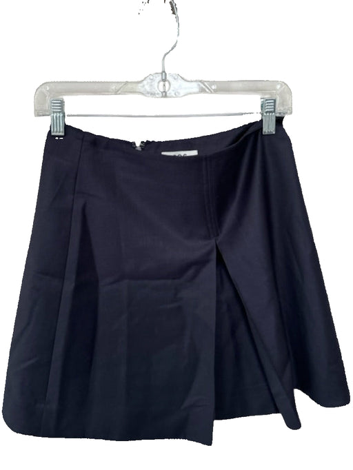 COS Size 6 Navy Wool High Waist Front Pleat Back Zip Mini Skirt Navy / 6