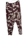 By Anthropologie Size 27T Maroon & Cream Linen Blend High Waist Abstract Pants Maroon & Cream / 27T