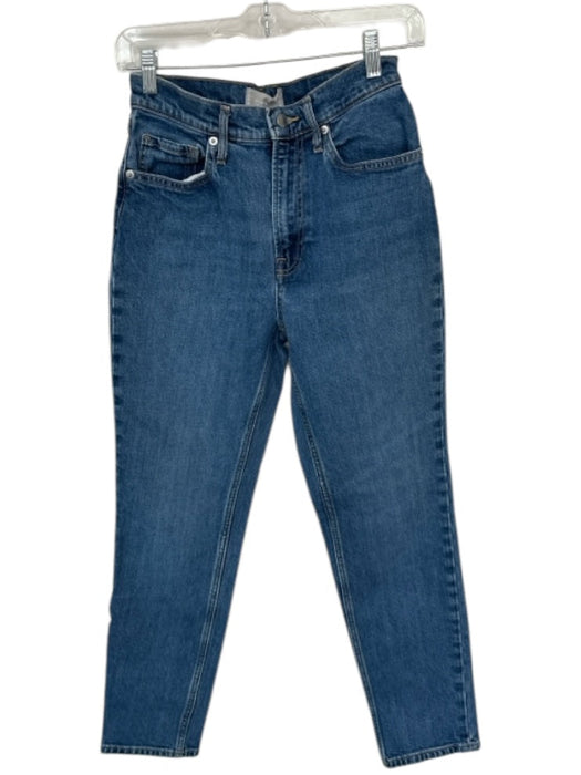 Everlane Size 26R Med Dark Wash Organic Cotton High Rise Straight Leg Jeans Med Dark Wash / 26R