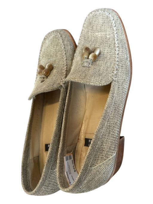 Stuart Weitzman Shoe Size 6.5 Tan & black Leather Beaded Block Heel Loafers Tan & black / 6.5