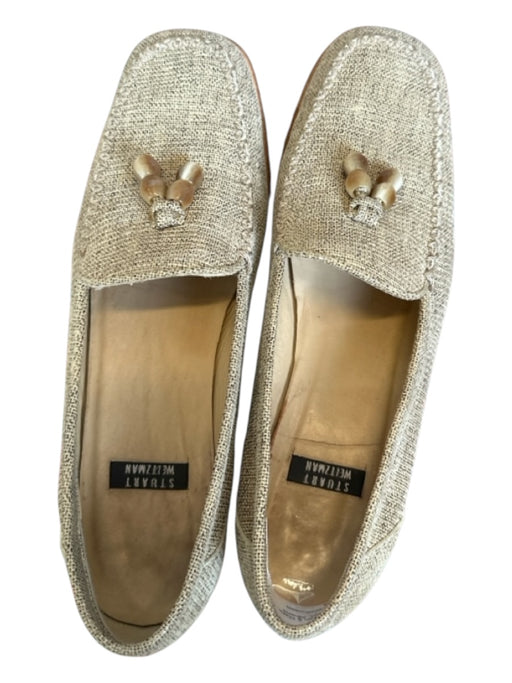 Stuart Weitzman Shoe Size 6.5 Tan & black Leather Beaded Block Heel Loafers Tan & black / 6.5