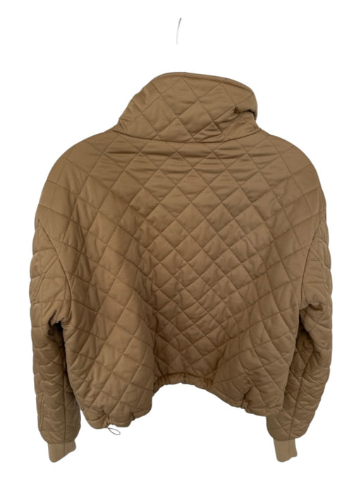 Avec Les Filles Size S Tan & Orange Polyester Quilted Full ZIp Jacket Tan & Orange / S