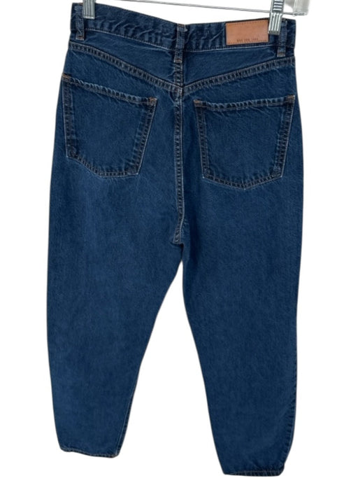 MNG Size 2 Dark Wash Cotton Blend High Waist Barrell Leg Jeans Dark Wash / 2