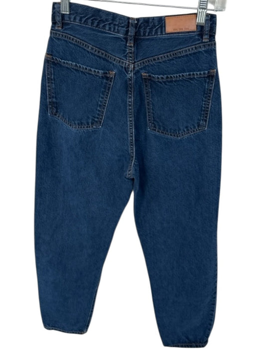 MNG Size 2 Dark Wash Cotton Blend High Waist Barrell Leg Jeans Dark Wash / 2