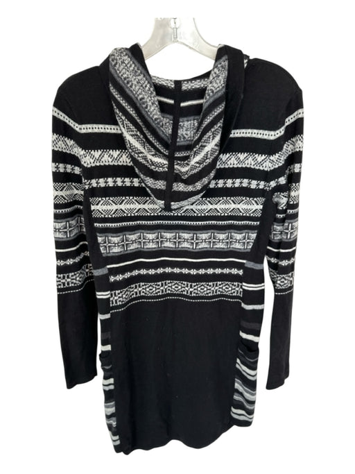 Smartwool Size M Black & Gray Wool Blend Hood Western Long Sleeve Dress Black & Gray / M
