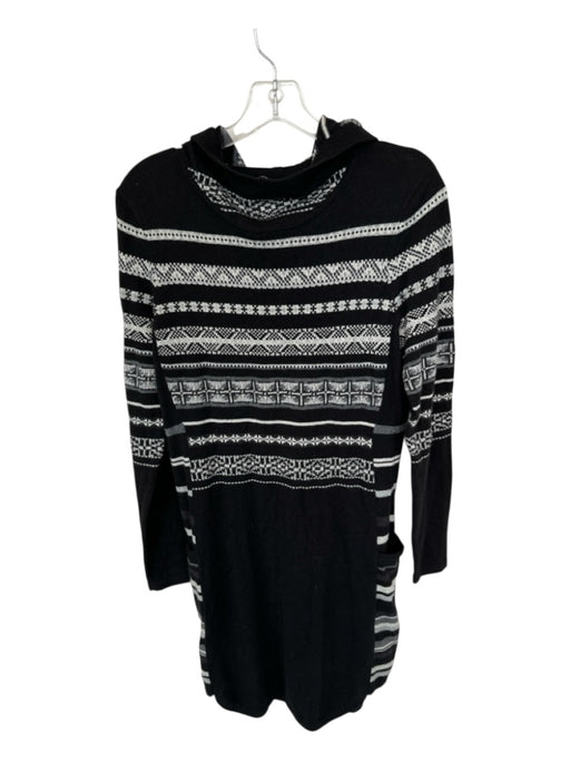 Smartwool Size M Black & Gray Wool Blend Hood Western Long Sleeve Dress Black & Gray / M