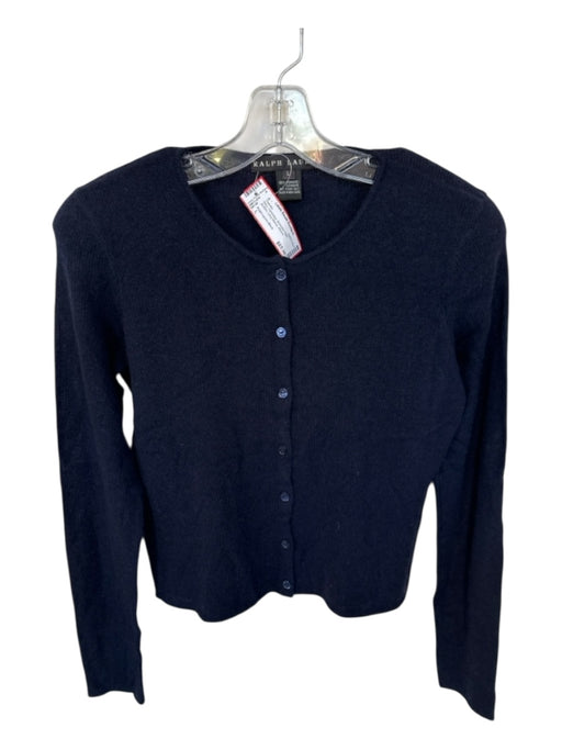 Ralph Lauren Black Size L Navy Cahsmere Shoulder Pads Buttons Sweater Navy / L