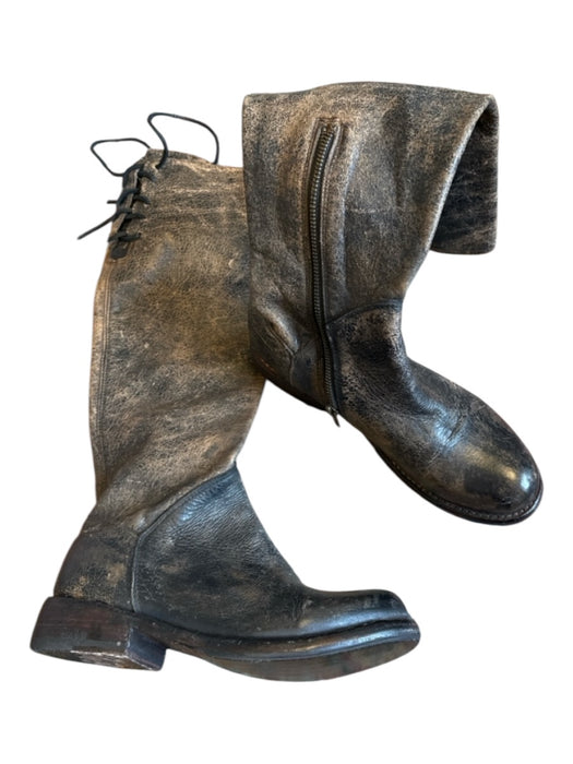 Bed Stu Shoe Size 6 Brown Leather Crackled Over the Knee Laces Boots Brown / 6